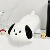 Cute Black White Dog Ceramic Soap Dish, Heart Cutout Draining Oval Soap Holder for Bathroom Kitchen Counter Decor