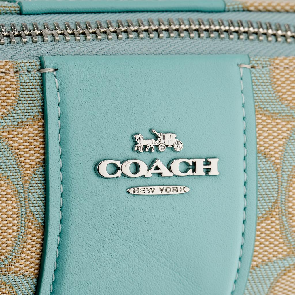 Coach CU003 Nolita Fass-Tasche Signature Jacquard Silber Weiß SVVSW
