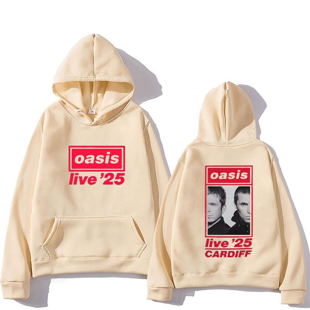 Oasis Live'25 CARDIFF Autumn Winter Hoodie Men Women's 2025 Tops Fashion Hip Hop Streetwear Vintage Fleece Long Sleeve Pullovers