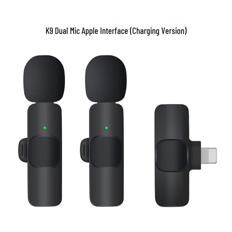 Wireless Lapel K8K9 Microphone for Mobile Streaming and Outdoor Recording with Noise Reduction