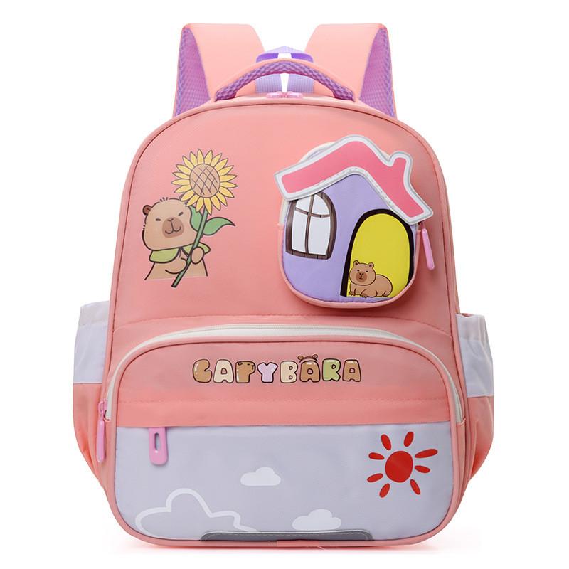 Cartoon Charming Versatile Backpack For Young Kids In Soft Pastel Color Variants