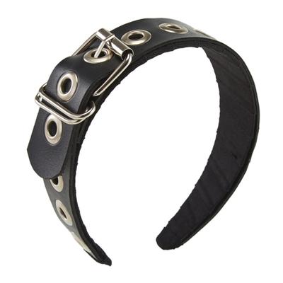 Diadema de Cuero PU Tiara Gótica Diadema con Hebilla de Cuero Diadema Rock Diadema Punk Pieza para la Cabeza de Cuero PU Steampunk