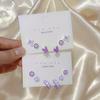 Charm purple three-piece set stud earrings femininity versatile gentle and sweet design set earrings earrings