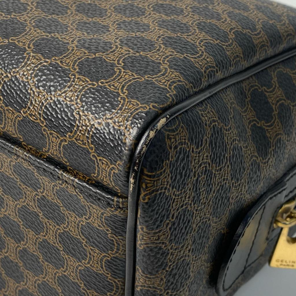 Gebrauchte CELINE Boston Tasche schwarz/braunes Leder Damen