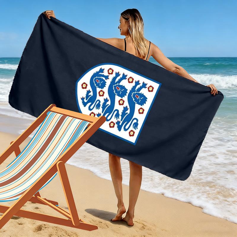 England Football Print Beach Towel, Large Soft Quick Dry Towel for Beach Camping Swimming