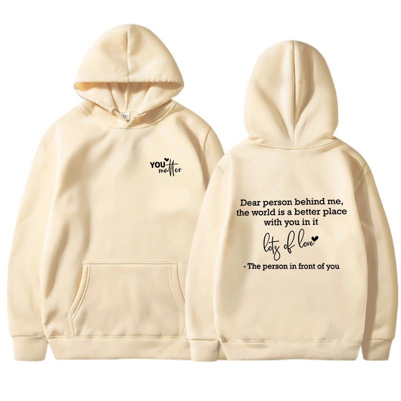 Felpa in peluche unisex tinta unita con stampa slogan - Pullover sportswear autunno/inverno da donna