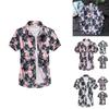 Stylish Men Holiday Short Sleeve T-shirt With Vibrant Hawaiian Floral Patterns