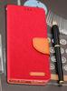 Etui Typu Portfel Do Motorola Moto G15 / G15 Power - Czerwony Pokrowiec Canvas + Szkło