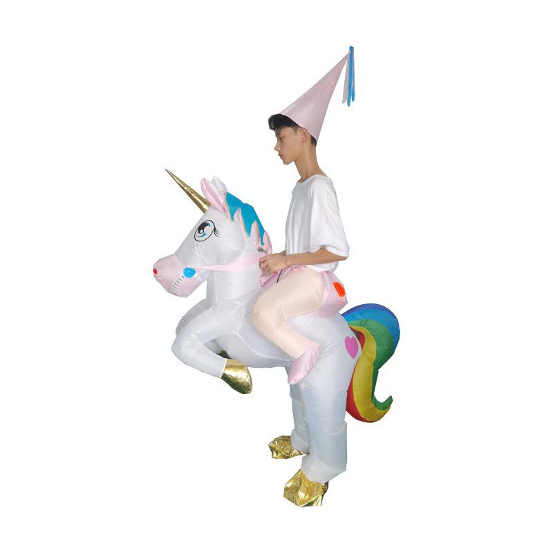 Colorful Unicorn Inflatable Suit Riding Pegasus Cartoon Doll Costume Prop Festival Party Stage Performance Cosplay Clothing