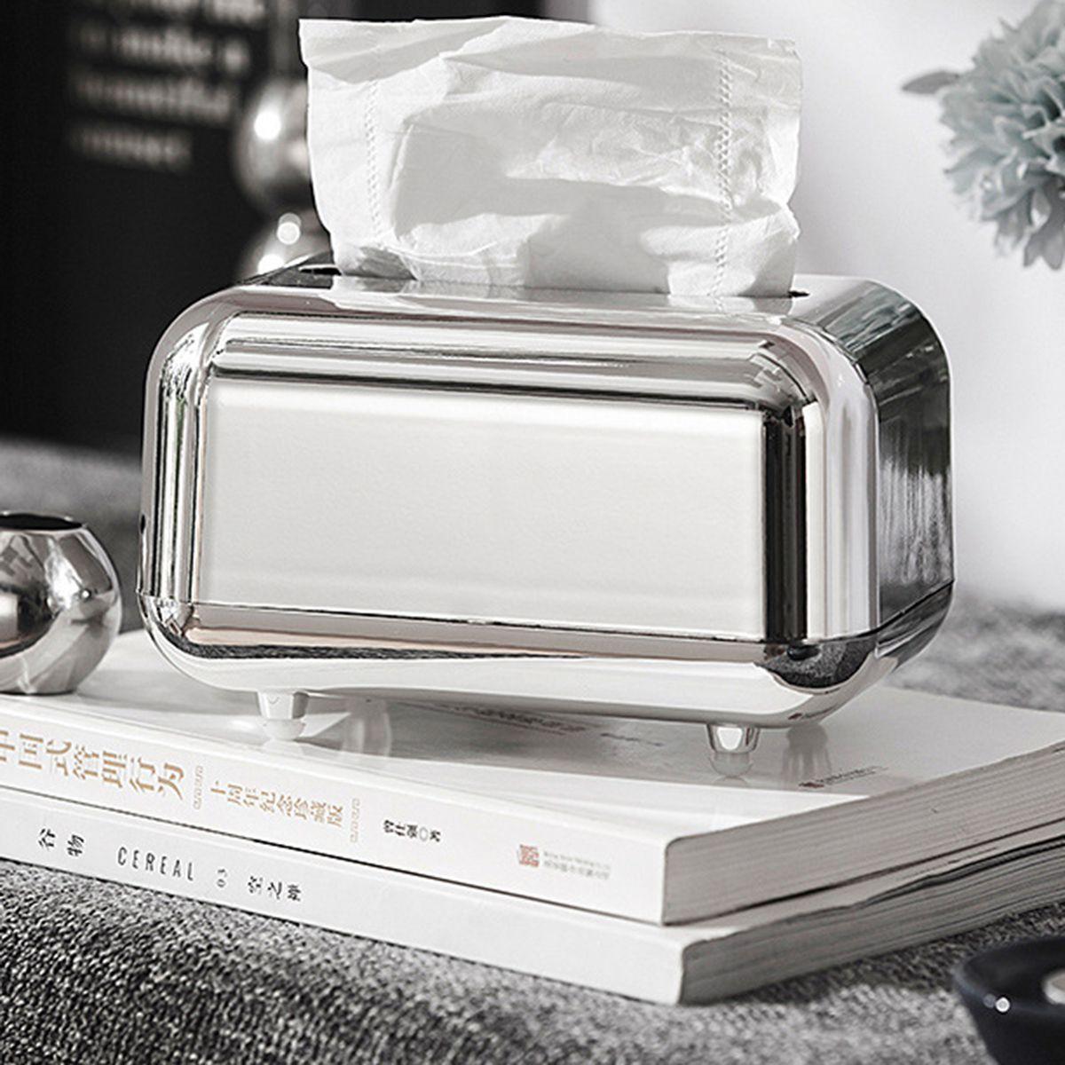 

Bedroom Modern Home Luxury Tissue Holder Paper Towel Dispenser Wipes Storage Case Napkin Box серебряный