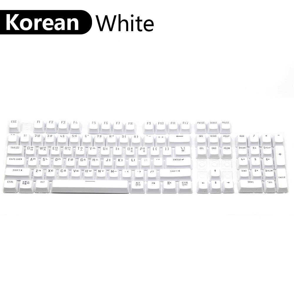 104 Pcs Universal Mechanical Keyboard Keycaps ABS OEM Height Backlit Portuguese Arabic Spanish French German For  Gaming Office