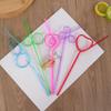 20pcs Colorful Reusable Drinking Straws Hard Plastic Silly Curly Crazy Gift Straw for kids Birthday Party Decoration Accessories