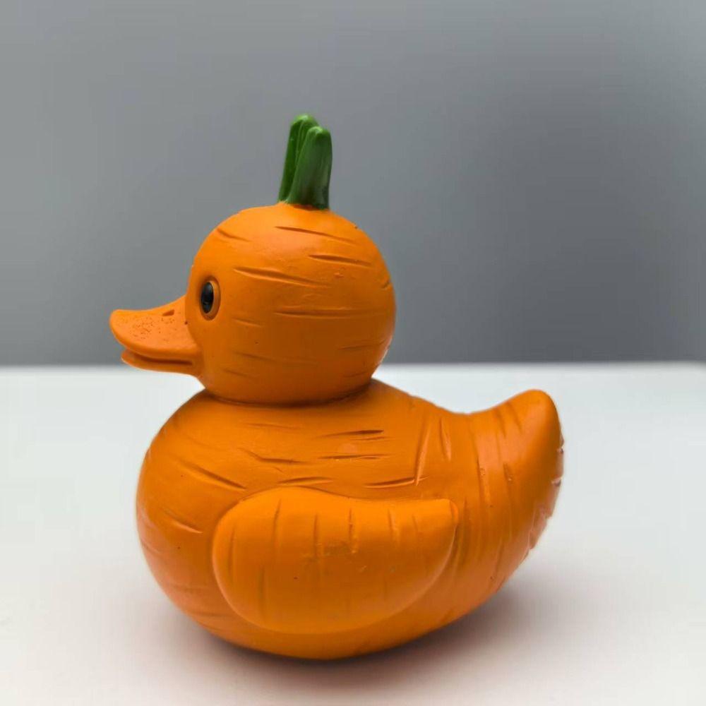 Resin Whimsical Vegetable Duck Ornament Cartoon Animal Sculpture Miniatures Figurine  Living Room