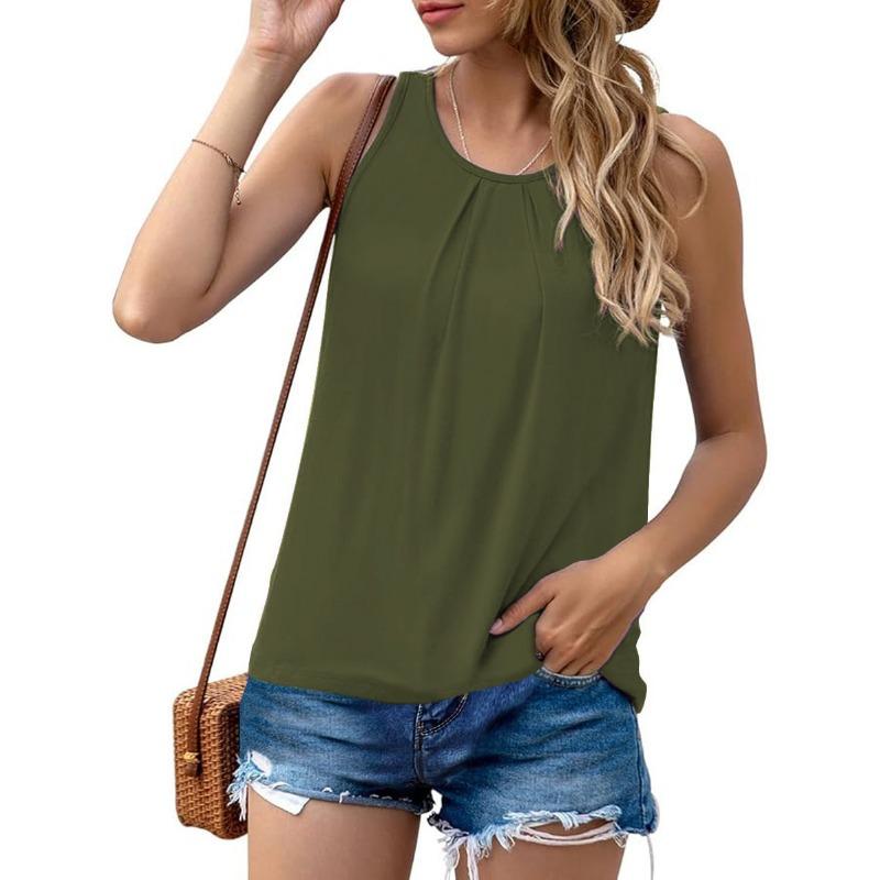 Women's Loose Spring Summer Fashion Solid Color Sleeveless Tank Tops