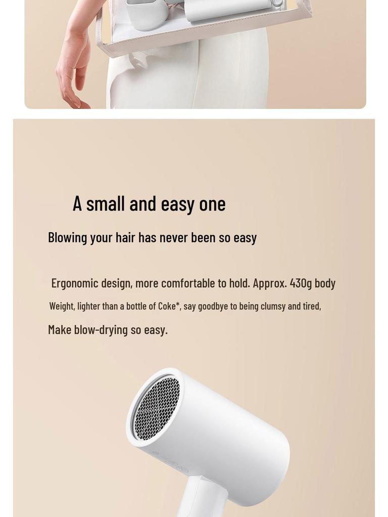 Compatible with Mijia H101/H300 Negative Ion Hair Dryer - Low Noise Hair Care for Dorms and Gifts