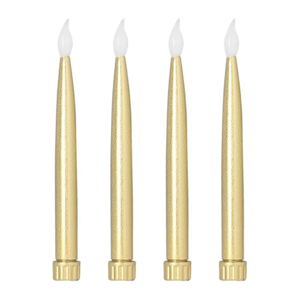 4Pcs Taper LED Candle Lamp Warm Light Electronic Candle Light  Wedding Centerpiece