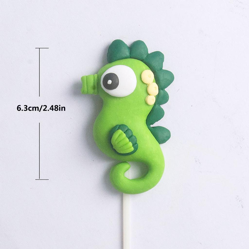 5PCS Under The Sea Cake Decoration Ocean Cake Topper Under The Sea Party Supplies Seahorse Crabs, Whales, TurtlesCake Decor