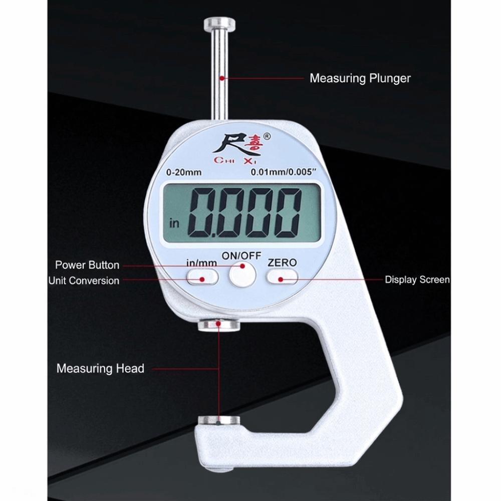 Digital Display Electronic Micrometer 0-10 0-20mm Thickness Meter  Paper Measurement