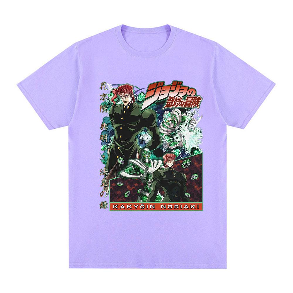 Anime Jojo Bizarre Adventure Kakyoin Noriaki T Shirts Unisexs Women Casual 100 Cotton Short Sleeves Oversized Tshirts Streetwear