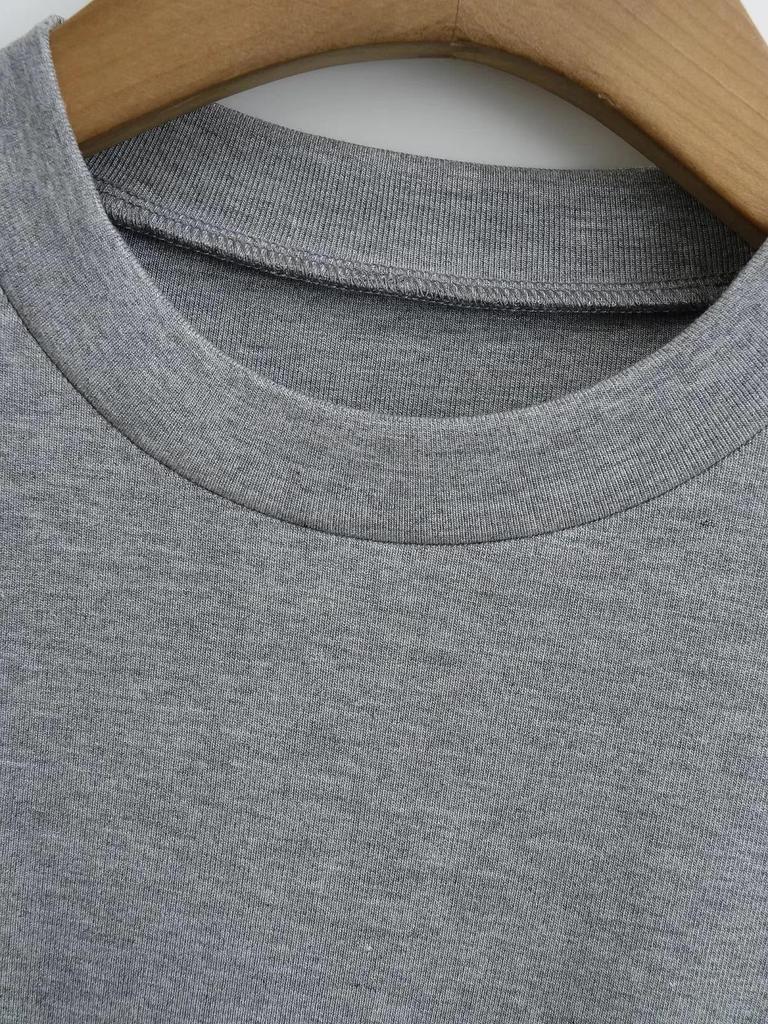 Women's Basic Round Neck Loose Short Sleeve T-shirt, Elegant Versatile Casual Pullover Top