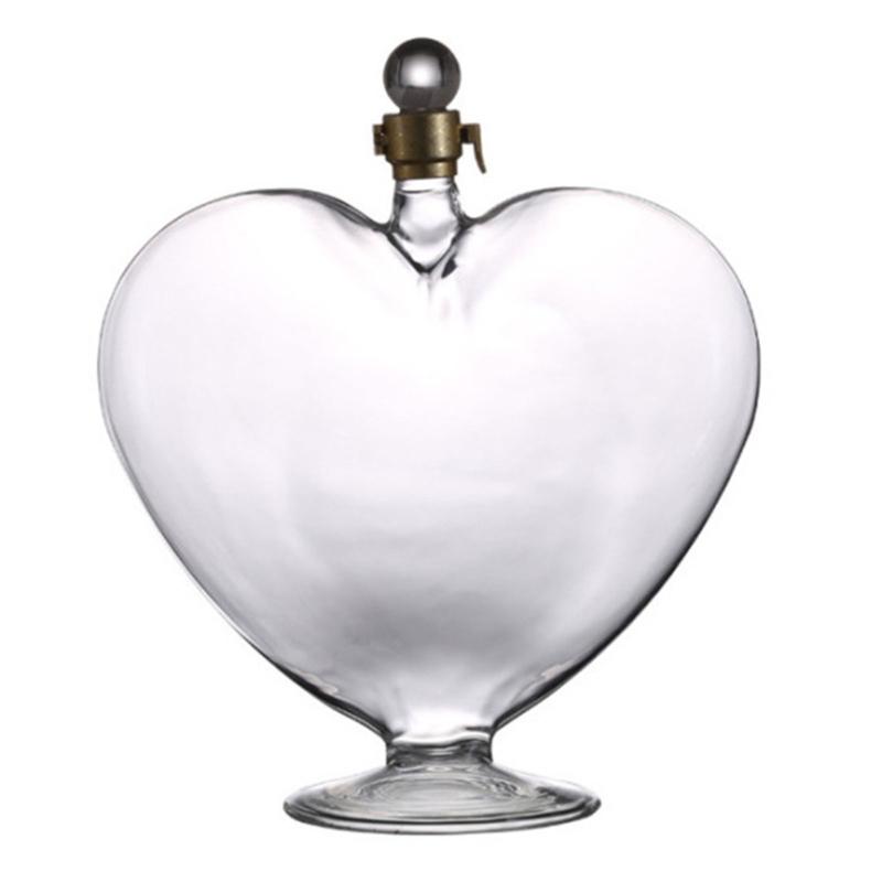Love Heart Shape Glass Decanter Wine Scotches Dispenser Glassware For Enhancing Wine Tasting Experience Home Bar Accessory