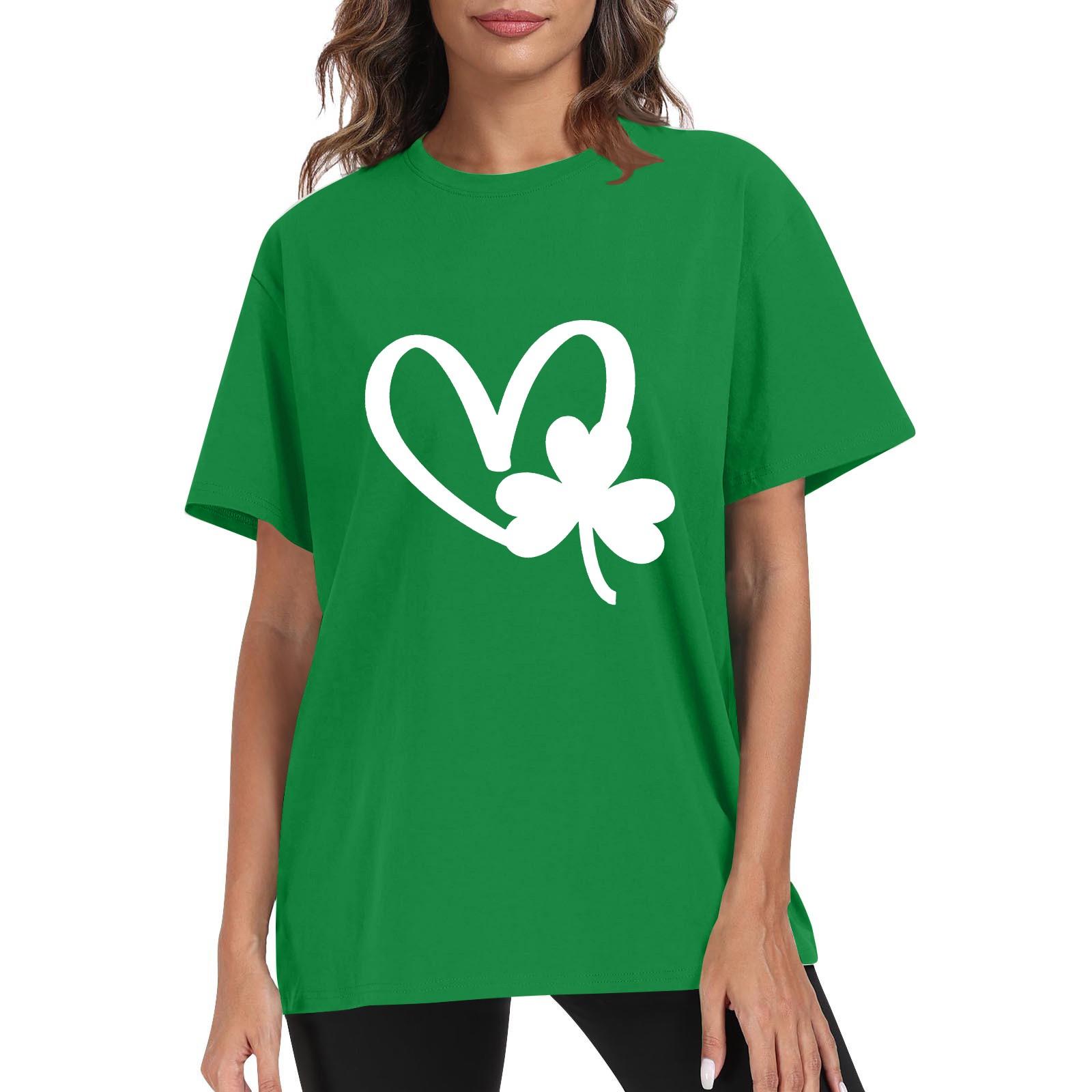 

Футболки для женщин, плиссированные, с R-образным вырезом, нарядные, повседневные, блузки с принтом, короткие рукава, летние топы, свободный крой L армия зеленый