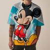 Disney New Men's T-Shirt Fashion Mickey Mouse Print T-Shirts for Men Summer Casual Round Neck Tops Short Sleeve Oversized Funny