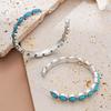 Bohemia Turquoises Earrings Silver Color Round Hoop Earrings for Women Vintage Female Party Earring Fashion Jewelry Accessories