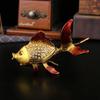 New goldfish koi flip jewelry box ornament metal handicraft ring stud earrings jewelry storage home ornament