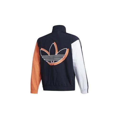 adidas Originals Retro Colorblock Nylon Sports Jacket Fall Men Ink Blue