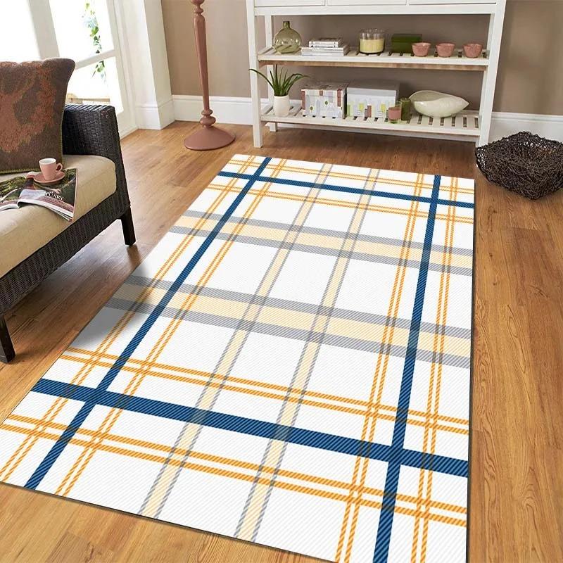 Classical Plaid Floor Mats Door Decoration Home Living Room Floor Mats