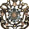 Durable Alloy Jewelry Retro Hollow Brooch for Women, Lapel Pin with Sparkling Women Accessory Rhinestones, Daily Wear Wedding Parties Oxidation