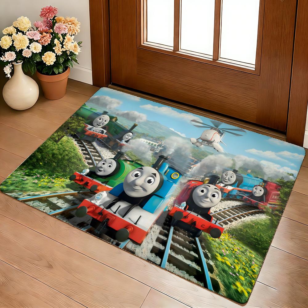 Anime T-Thomas & Friends Floor Mat Cozy Flannel Soft Thick Non-Slip Mat For Living Room Bedroom Kitchen Decor Rugs
