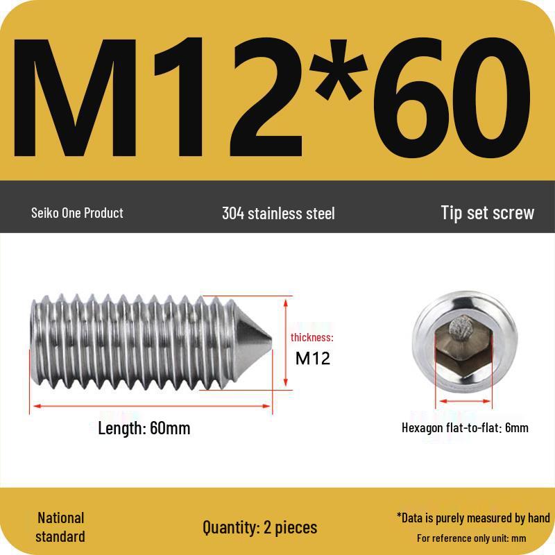 304 Stainless Steel Internal Hex Set Screw | Headless Grub Screw M2-M16