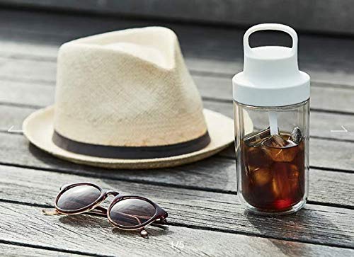 KINTO To Go Bottle 360ml White with Straw, Lightweight, Dishwasher Safe, Double-Walled, 20061
