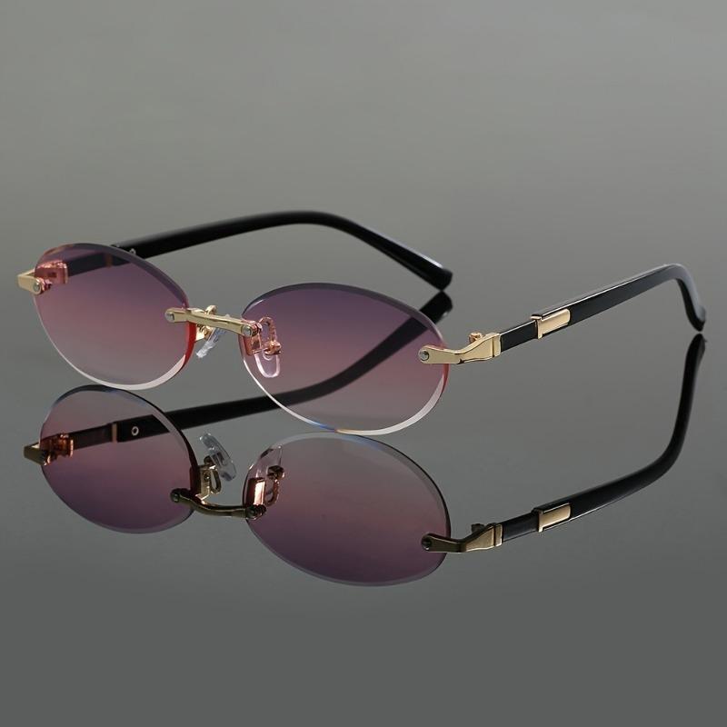 Stylish Rimless Oval Fashion Glasses for Men & Women  Perfect for Casual Wear Parties & Daily Activities