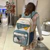 Korean Version of Schoolbag for Female Junior High School Students, Cute Transparent Pain Bag, Large-capacity Computer Backpack, Versatile St