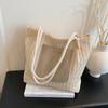 2025 summer new fashion woven shoulder bag large capacity shopping bag beach bag simple retro tote bag