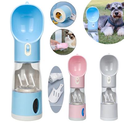 Haustier 4 in 1 Tragbare Hunde-Wasserflasche für Kleine Große Hunde Katzen Spazierengehen Auslaufsicher Welpen Trinknäpfe Futterspender Chihuahua Zubehör