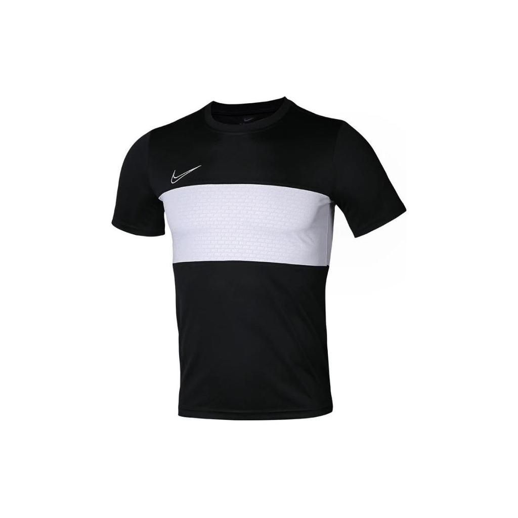 Nike Logo Printed Color Block Casual Breathable Short Sleeve T-Shirt Men Tops Black White AJ9999-010