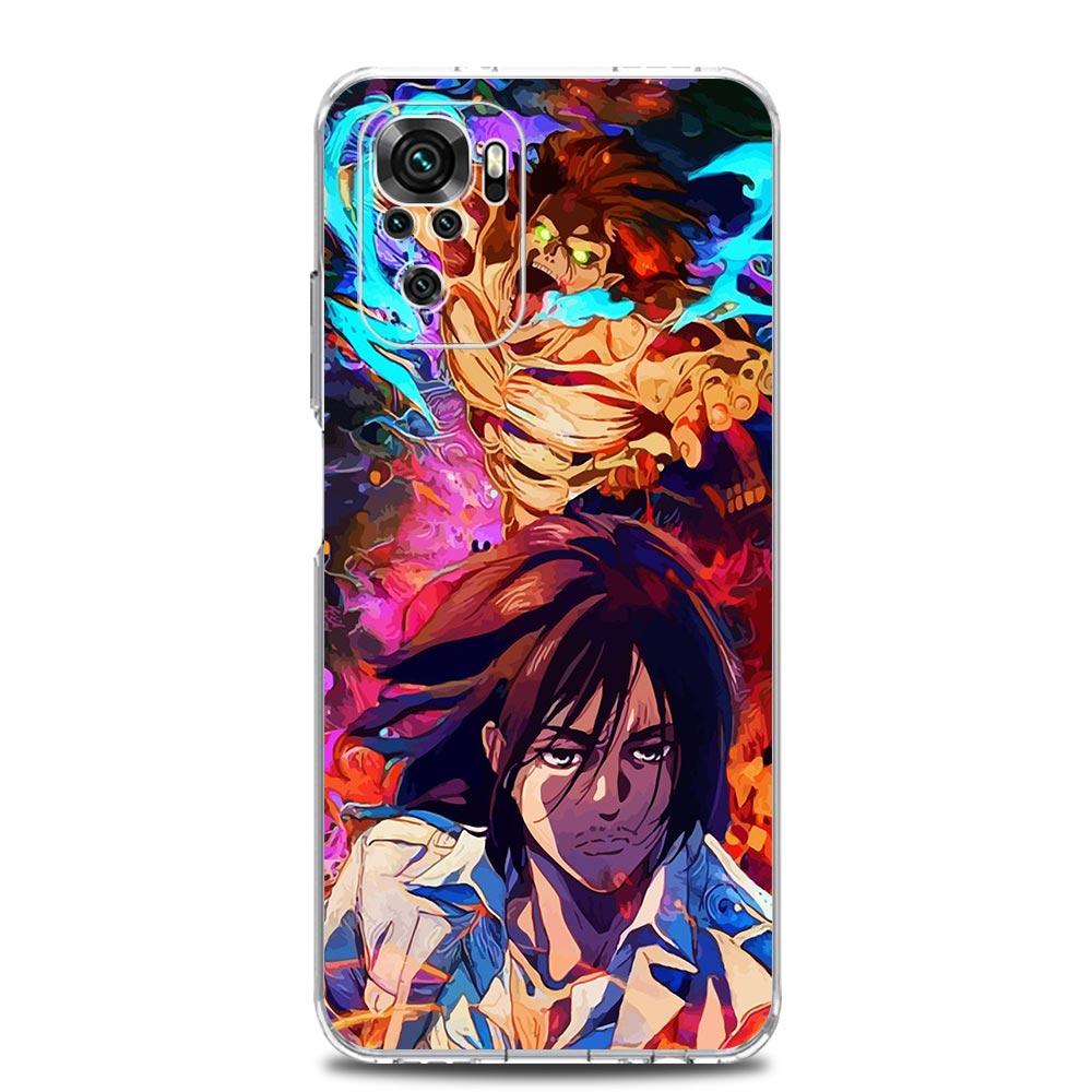 Anime Attack on titan Eren Yeager Pouzdro na telefon pro Xiaomi Redmi Note 12 11 9S 9 8 10 Pro Plus 7 8T 9C 9A 8A K40 Gaming Průhledný kryt