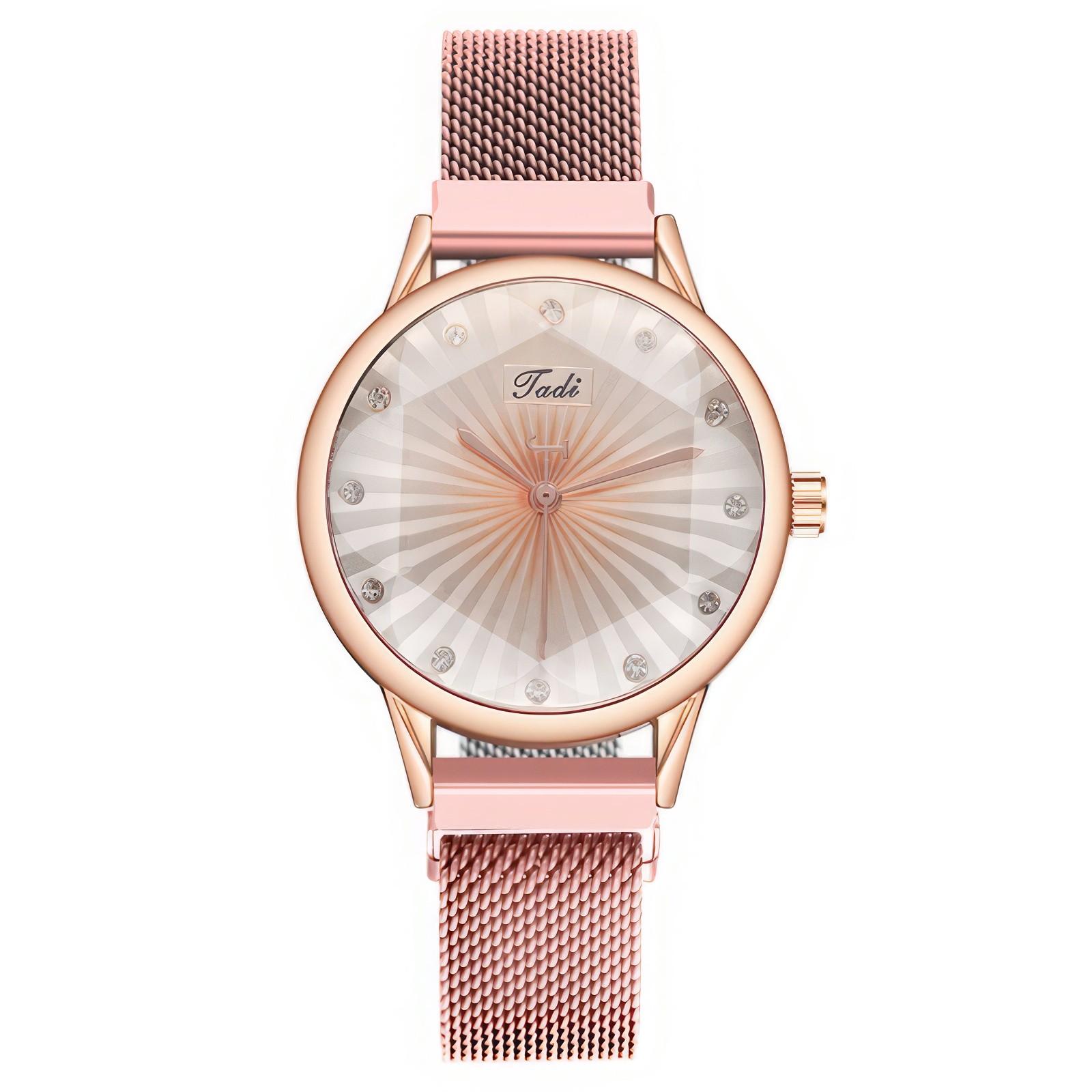 

Женские модные кожаные часы One Size розового золота