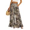 Women's High Waist Wide Leg Pants with Drawstring Elastic Waistband and Pockets Casual Loose Fit Long Trousers for Daily Wear