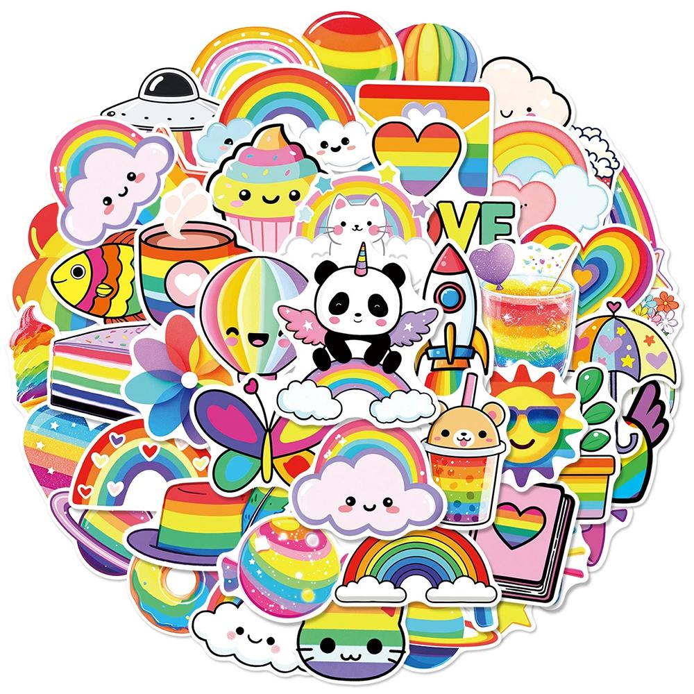 10/30/50psc Cute Cartoon Rainbow Graffiti Stickers Decals DIY Laptop Scrapbooking Phone Case Diary Stationery Decoration Sticker