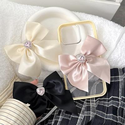 1 stk Rhinestone Sløyfe Mobiltelefon Airbag Stativ Chic Jenter Telefondeksel DIY Dekorasjon Bærbar Søt Klokke TV Latmannsstativ