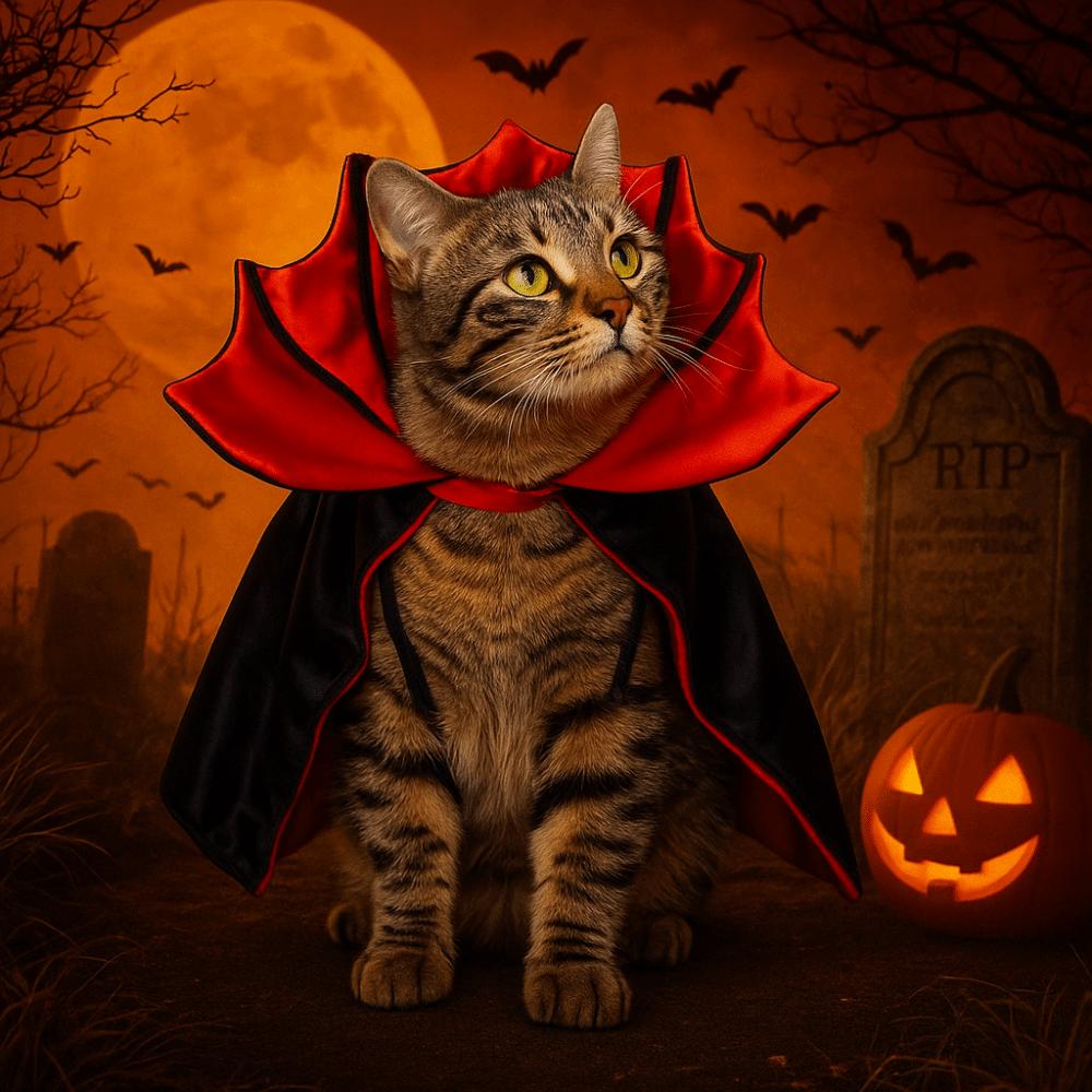 Bat Transformation Halloween Pet Costume Stand-collar Comfortable Small Dog Knight Cape Soft Fabric Adjustable Kitten Dress