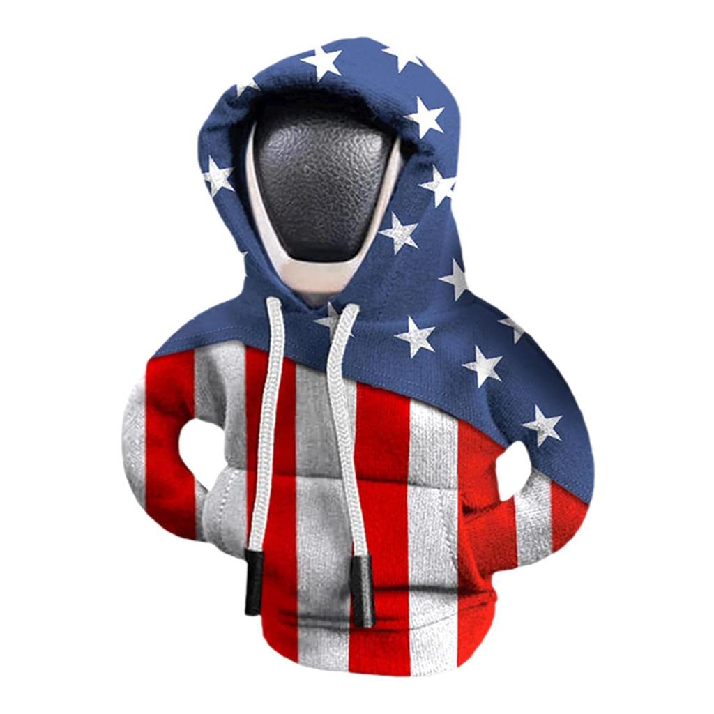 Car Gear Shift Cover, Creative American Flag, Car Gear Steering Wheel Cover, Car Gear