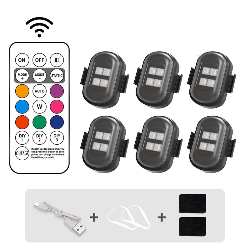 RGB LED Światła Stroboskopowe Samochodowe Motocyklowe LED Migające Pozycyjne Bezprzewodowe Światło Samolot Samolot Helikopter Światła Ostrzegawcze Akcesoria