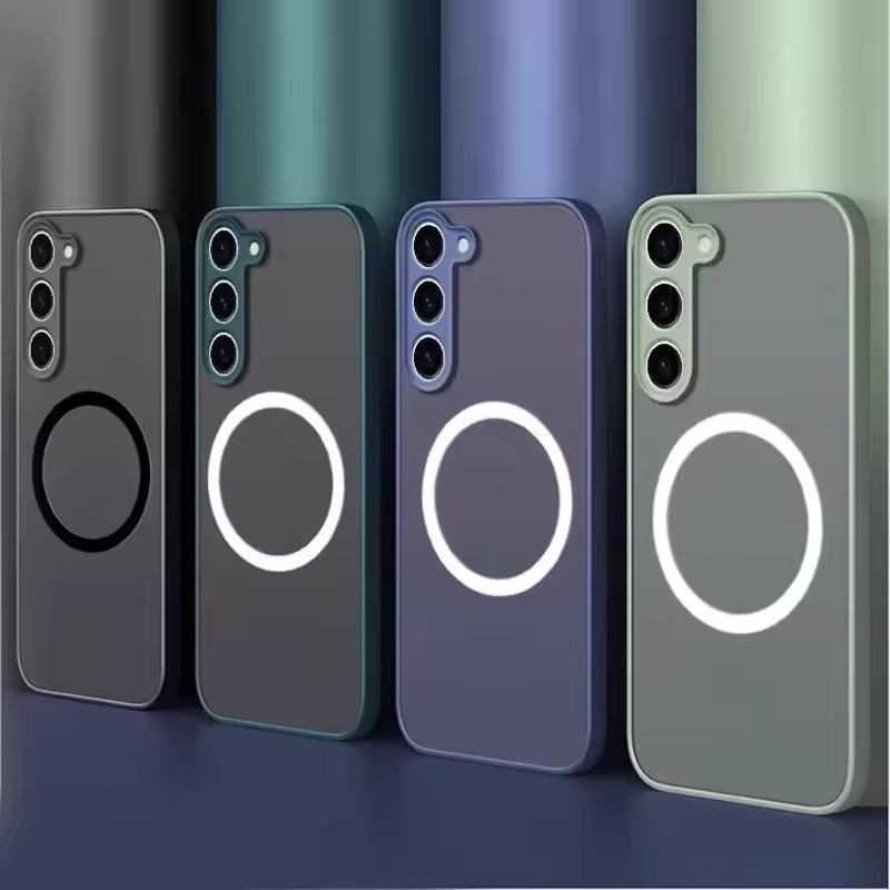 Luxury Matte For Magsafe Magnetic Wireless Charging Case For Samsung Galaxy S25 Ultra S24 Plus S23 FE S22 S21 Shockproof Cover