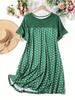 New Spring Summer Polka Dot Crew Neck Short Sleeve Nightdress Comfortable Dress Women's Clothing